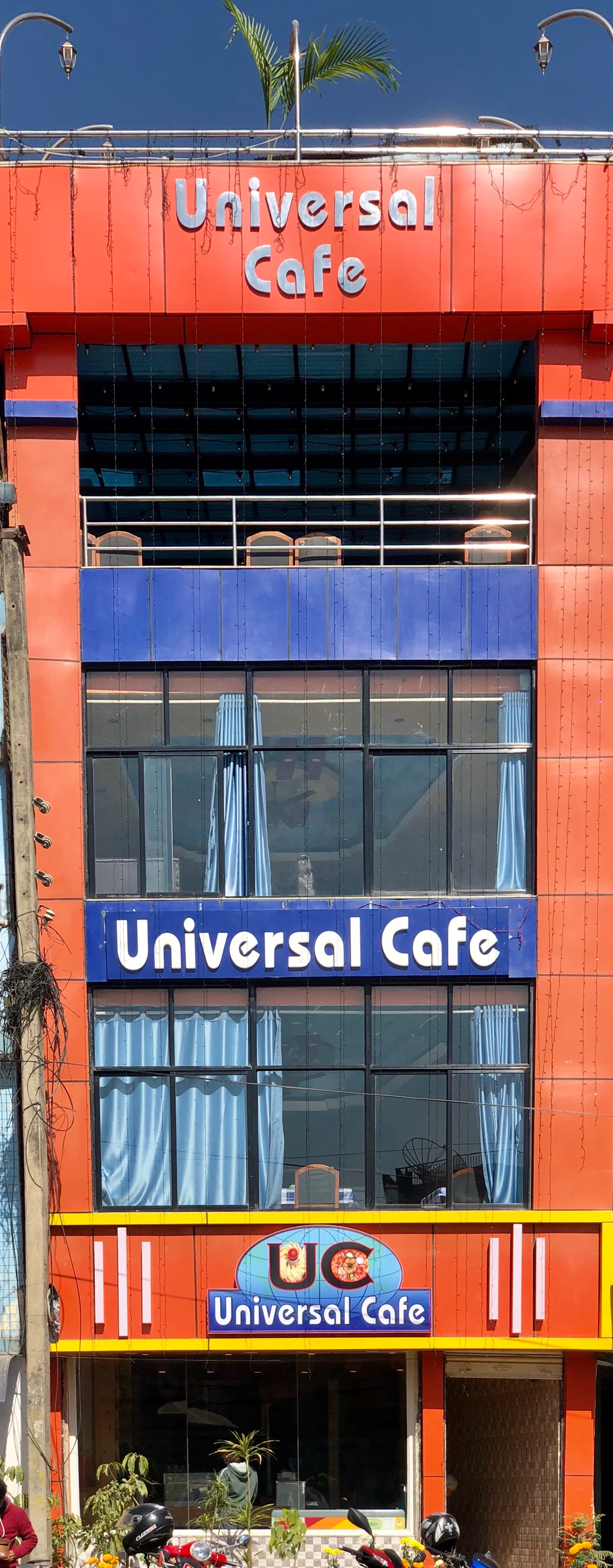 The orange facade
